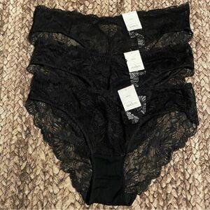 Auden Women's Black Lace Panties Set 3 panties for $15